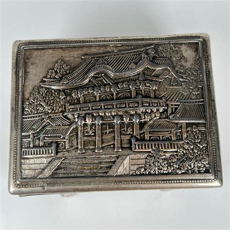 occupied japan silver metal box|occupied japan boxes.